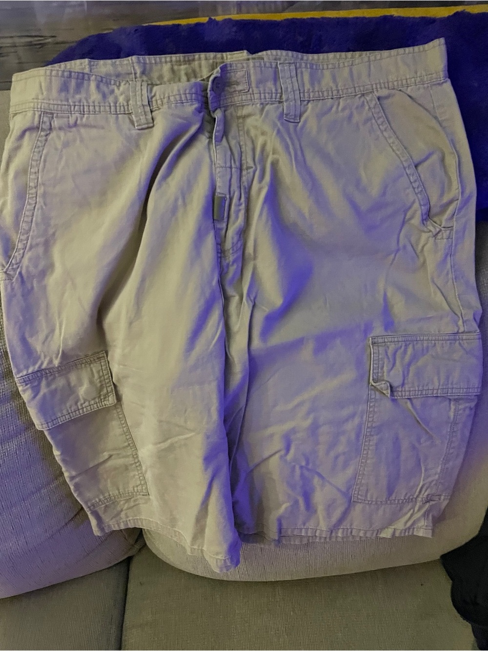 LRG Men's Light Beige Cargo Shorts - Utility Pockets size 40
